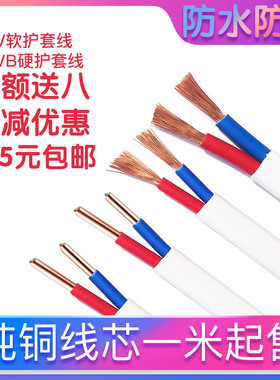 护套线2.5平方铜芯电线1.5 1 4 6平方 电源线2芯 电线软线 电缆线