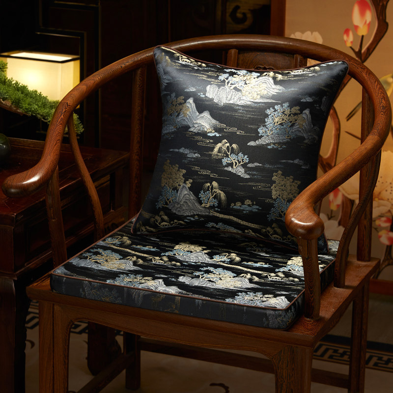 中式椅子坐垫实木圈椅太师椅茶桌餐椅垫凳子防滑海绵乳胶座垫定制
