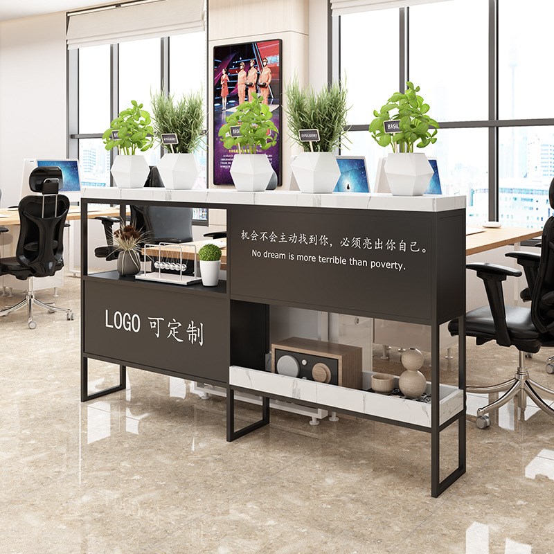 网红隔断置物架办公室装饰花架铁艺落地矮隔断屏风卡位展示架书架