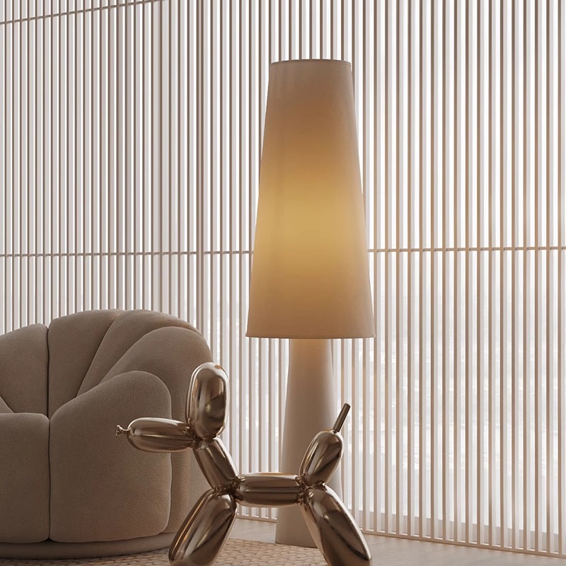 客厅落地灯奶油风复古别墅沙发边装饰氛围灯卧室书房轻奢布艺灯具