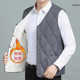 爸爸马甲秋冬款男士高端羽绒棉马夹男式新款中老年老人背心保厂家