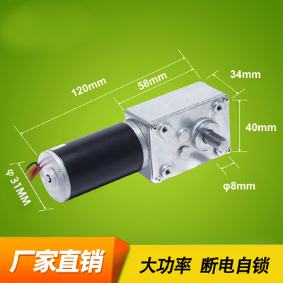 4058GW31ZY涡轮蜗杆减速电机12V24V机器人微型直流大扭矩减速马达