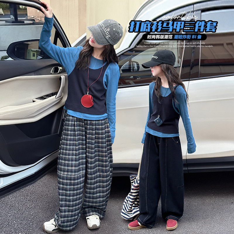 秋冬女套装德绒加厚保暖加绒加厚套装冬季上衣阔腿裤两件套
