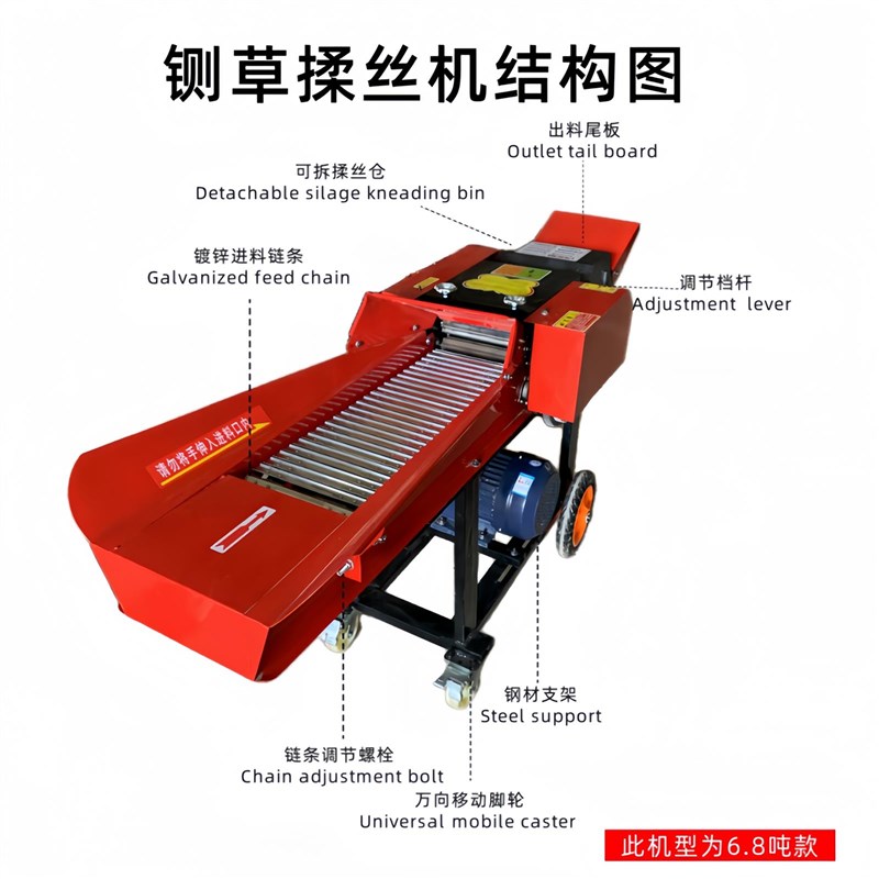 新款铡草揉丝机8刀分体家用养殖牛羊干湿两用两相电秸秆粉碎切草