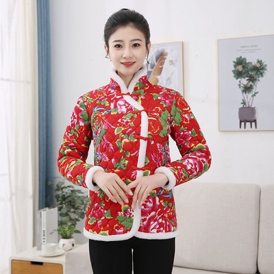 东北大花棉袄女士2025新款女款冬季年轻人洋气大花布网红爆款加厚