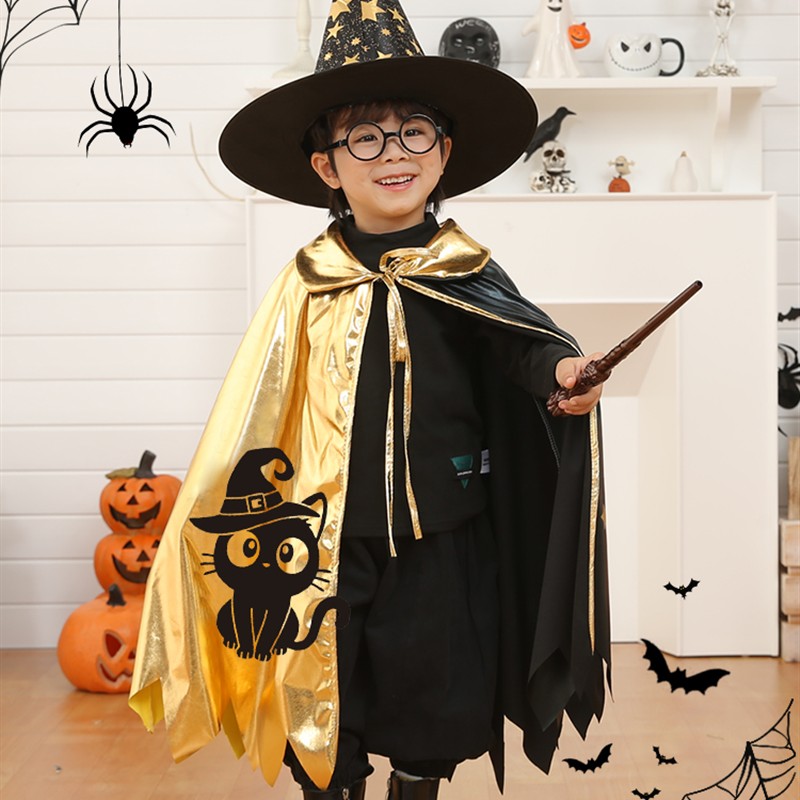 万圣节儿童服装男孩斗篷斗篷装扮男孩表演区材料幼儿园Cos套装女