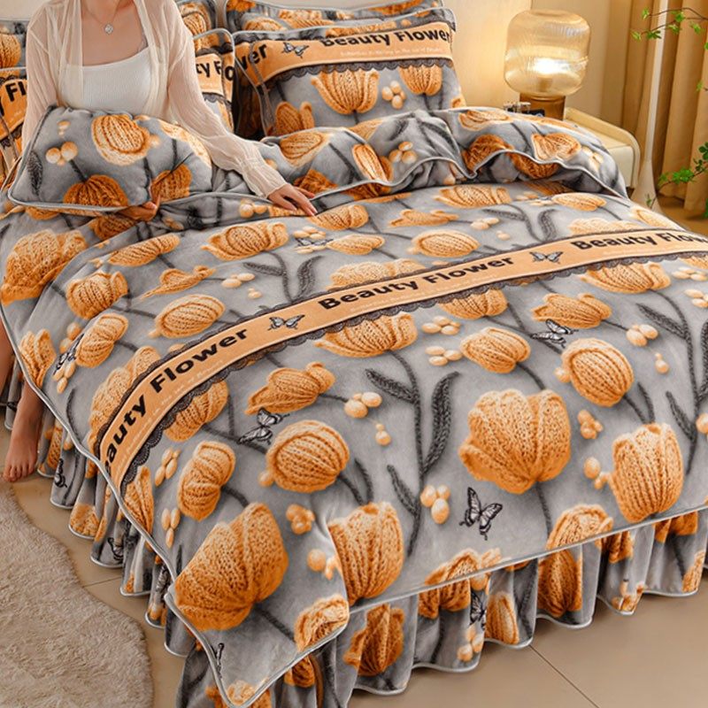 2025新款牛奶绒四件套冬季双面加厚保暖法兰珊瑚绒被套床裙抗静电,床上用品,床品套件/四件套/多件套,淘宝优惠券,粉丝福利购,淘宝优惠卷