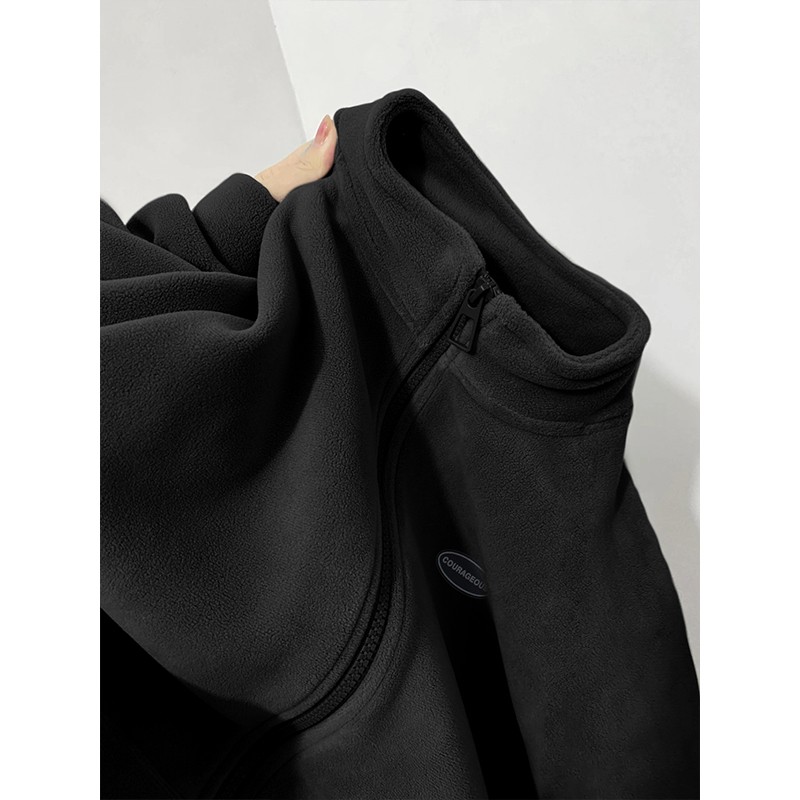 校服内搭神器摇粒绒外套女2025新款春秋加绒厚颗粒冲锋衣内胆抓绒