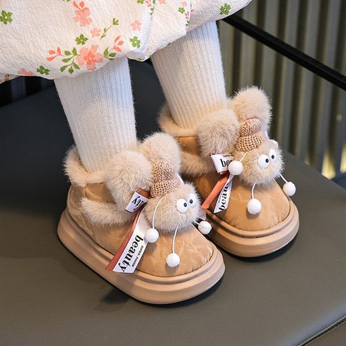 儿童棉鞋公主秋冬季可爱卡通防水保暖防滑厚底男童棉靴洋气外穿