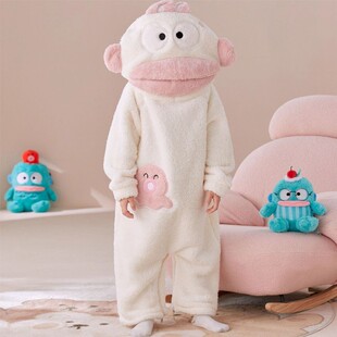 儿童可爱小丑鱼珊瑚绒冬季新款睡衣居家服加绒加厚毛绒连体衣