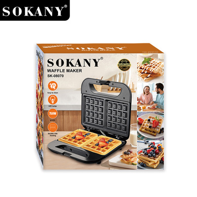 SOKANY08070华夫机2片面包机早餐机蛋糕烘焙三明治吐司机