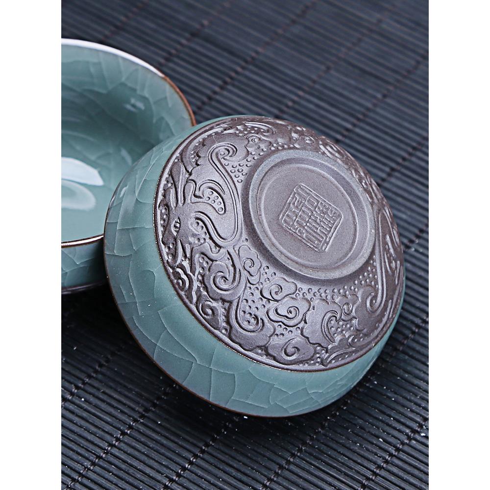 祥业陶瓷主人杯茶盏功夫小茶杯喝茶单个茶具茶碗哥窑品茗杯子图片