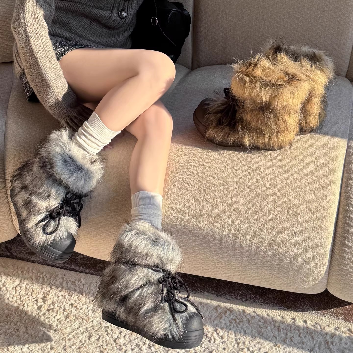 2025冬季新款厚底增高东北棉鞋