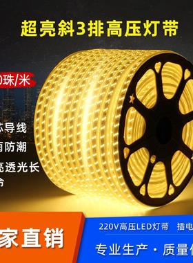 2835灯带led灯条高亮户外灯带防水220V室内客厅吊顶氛围高压灯带