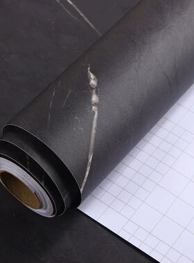 哑光意式黑石黑色加厚仿大理石贴纸自粘厨房防油防水岩板大理石纹