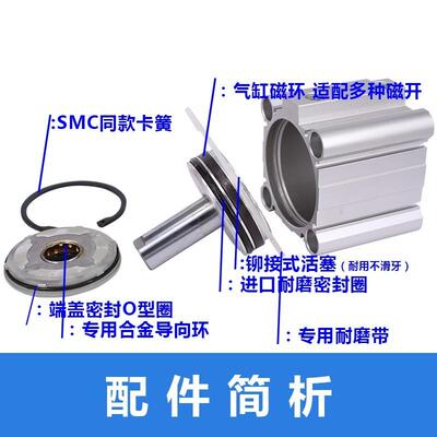 方形薄型气缸CQ2A CDQ2A63-10 15 20 25 30 40 50 75 80D 100DCMZ