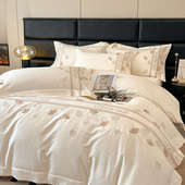 母婴级A类加厚纯棉磨毛四件套秋冬全棉保暖紫色床单被套南通床品4