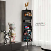 意式 现代简易三角柜小户型客厅收纳展示架卧室转角柜墙角置物书架