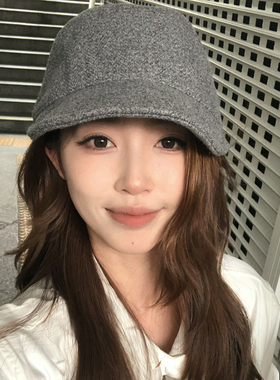 【猫仔kitten】简约纯色ins鸭舌帽秋冬防寒文艺复古百搭棒球帽女