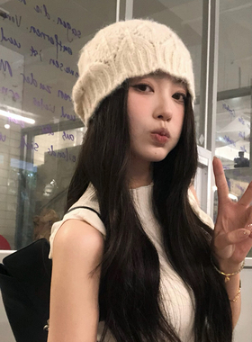 【猫仔kitten】花边针织帽女套头日系复古时髦瓜皮帽ins包头帽子