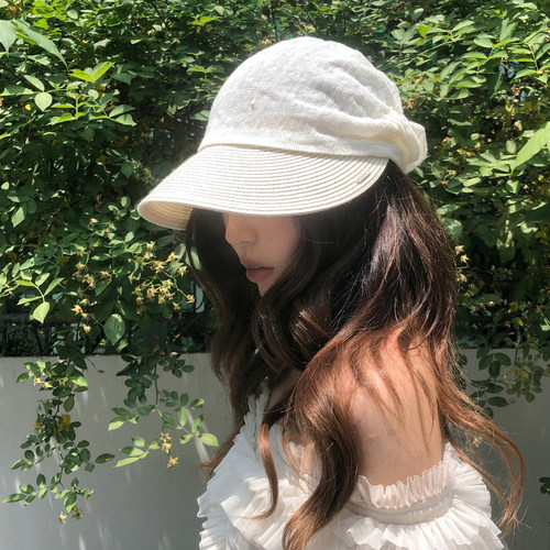 【猫仔kitten】甜美可爱网纱透气宽檐遮阳帽夏季户外休闲帽子女士