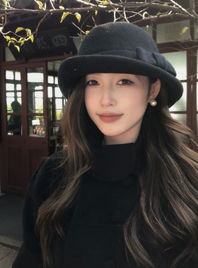 【猫仔kitten】复古羊毛毡半卷边礼帽女冬季保暖羊绒时尚渔夫帽
