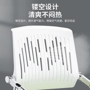 直销跨境办公椅会议室培训椅无扶手带滑轮靠背网椅舒适可折叠 新款