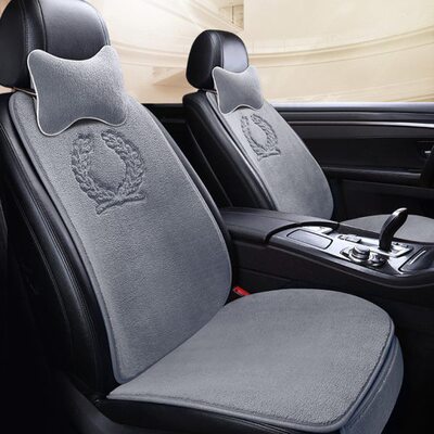 汽车坐垫冬季毛绒半包女神车垫子单个主驾驶网红羊短毛绒保暖座垫