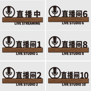 网红电商公司部门科室牌摄影工作室直播间标识牌策划运营客服部办公室高档门牌指示牌个性亚克力自粘标牌定制