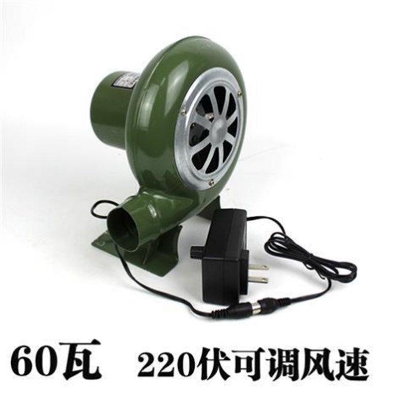 柴火炉调速鼓风机小型烧烤交直流电动220V12v家用100W30W60W