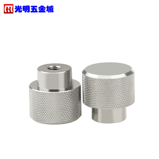 M6M8M10不锈钢手柄手拧滚花螺母网纹螺丝国标圆头滑台调节手轮把