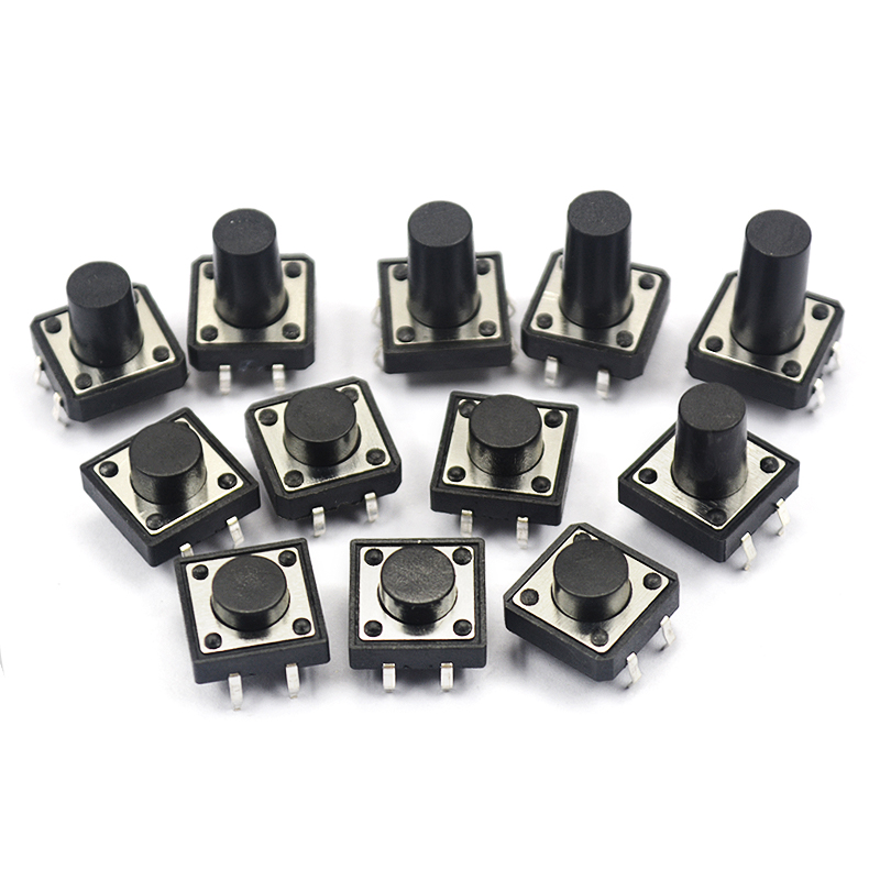 立式4脚轻触按键微动开关12x12x4.3/5/6/7/8/9/10/11/12/16mm直插