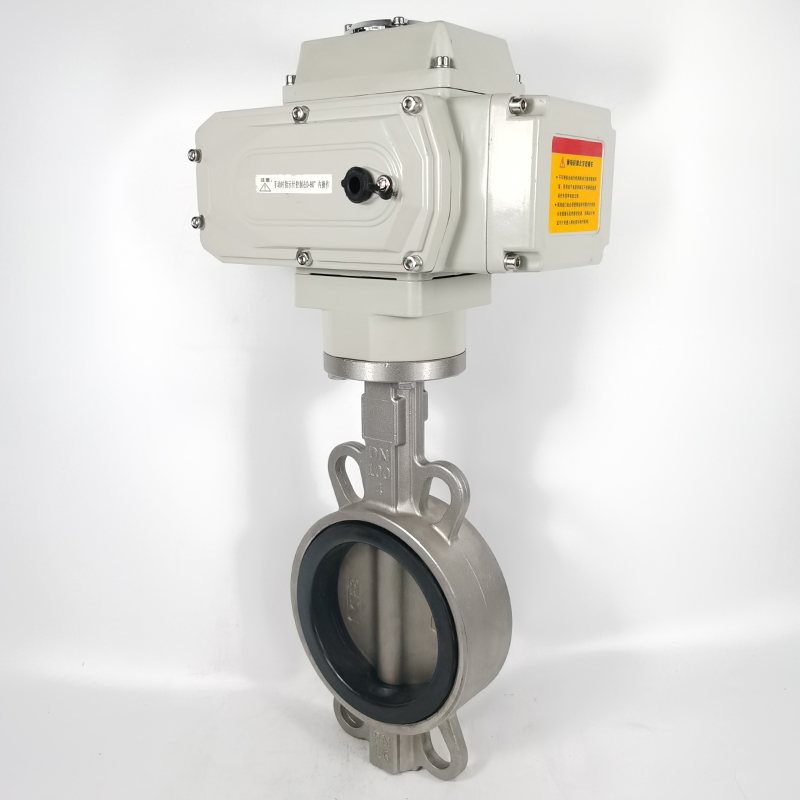 新品D971X/F-16P 电动304不锈钢四氟对夹蝶阀DN50 80 100 1Z50 20