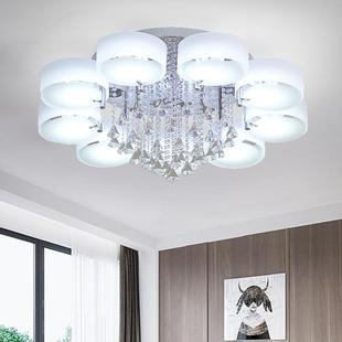 直销LED吸顶灯圆形水晶灯现代大气客厅灯家用简约无极调光卧 新款