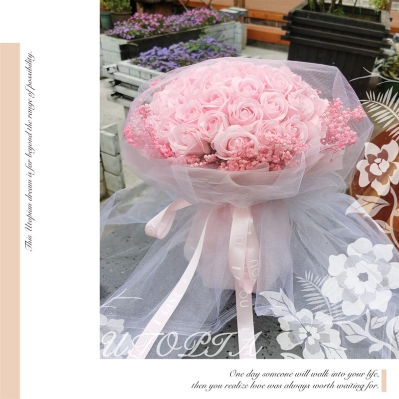 超大款99朵香皂玫瑰花束礼盒情人节520节送女友创意订婚生日礼物