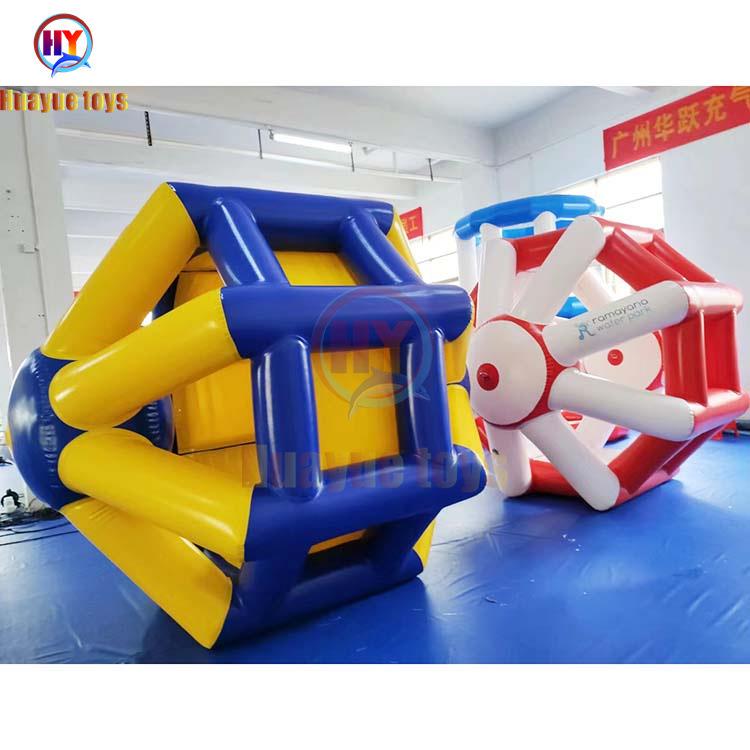 充气水上乐园漂浮跑步机跳床大型跷跷板陀螺风火轮小滑梯儿童滚筒