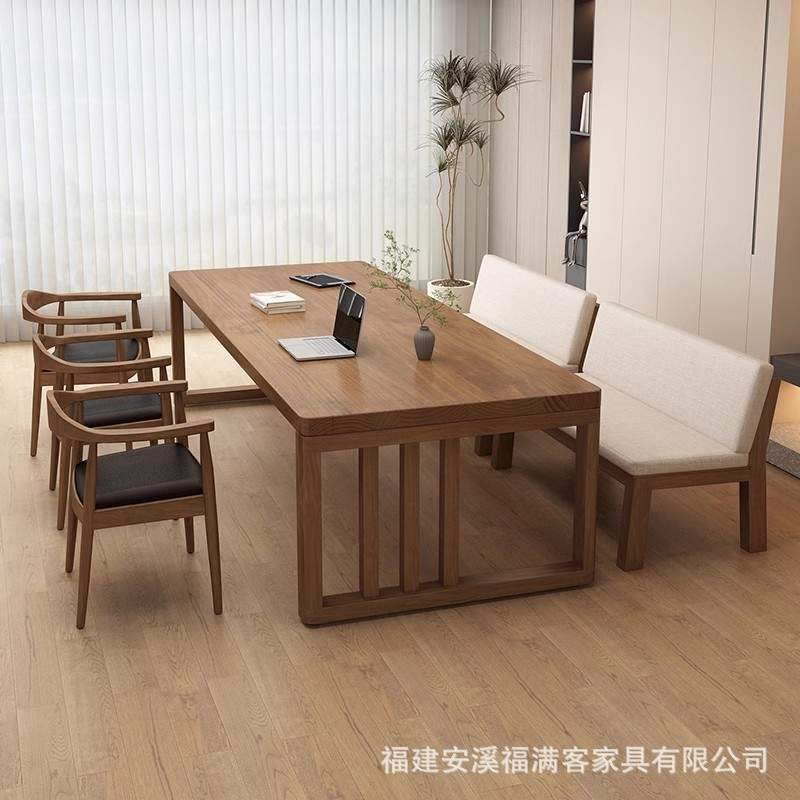 客厅大长书桌阅读学习桌实木手工桌家用办公桌图书馆长桌子工作台