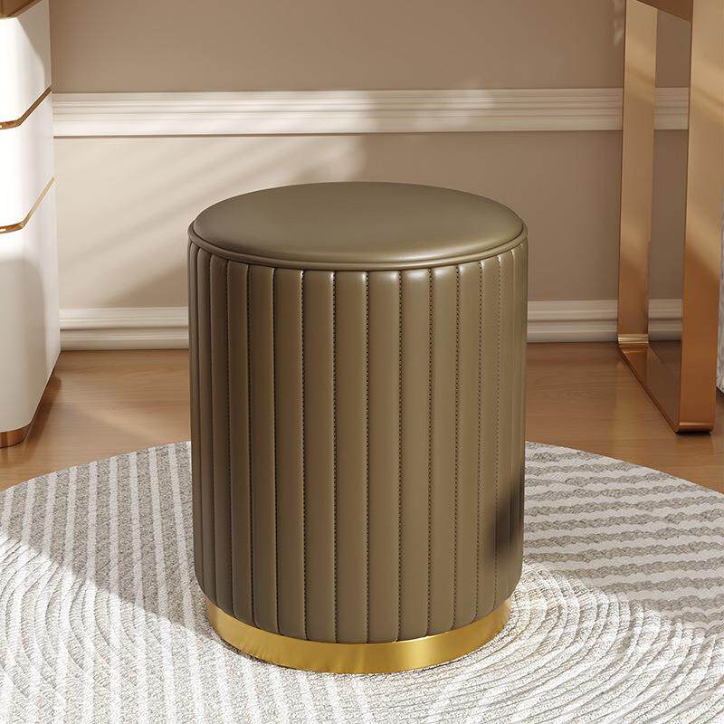 北欧轻奢梳妆台家用化妆凳子现代简约储物梳妆凳客厅茶几坐墩皮凳