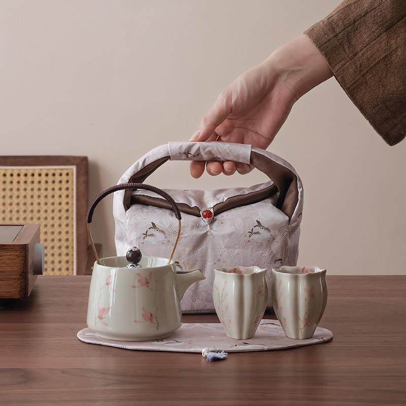中式茶事包茶杯茶壶手绘一壶两杯茶具套装便携旅行收纳袋杯布包,鲜花速递/花卉仿真/绿植园艺,割草机/草坪机,淘宝优惠券,粉丝福利购,淘宝优惠卷
