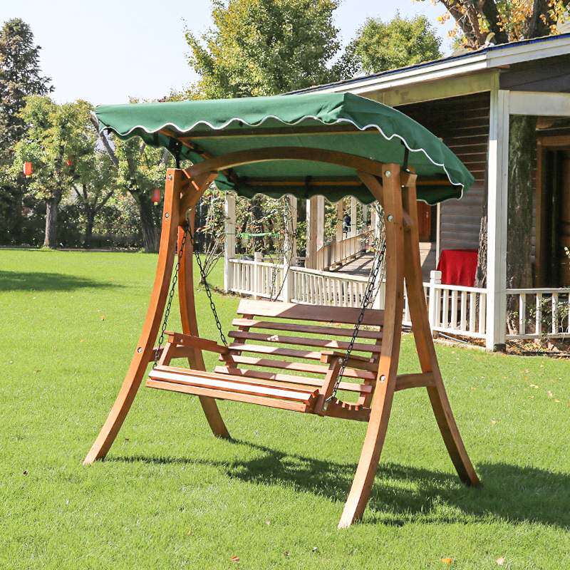 野人谷实木秋千户外摇椅庭院儿童摇篮椅家用室外秋千阳台双人吊椅