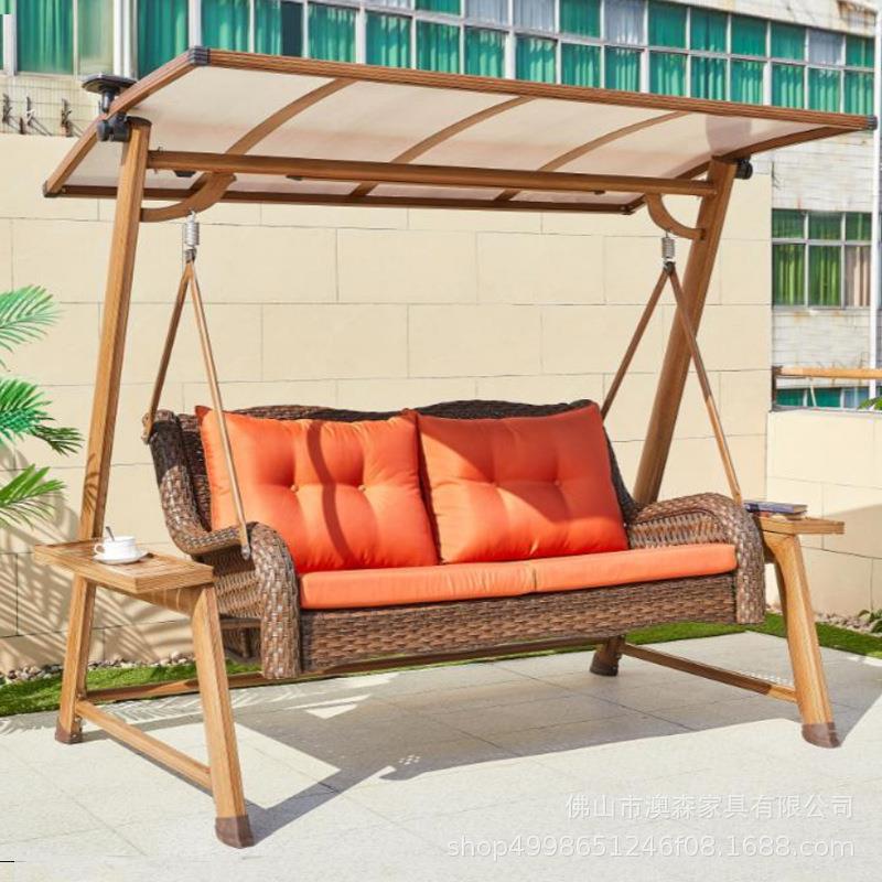 秋千吊椅户外花园双人摇椅阳台吊床家用室外休闲太阳能荡秋千吊椅