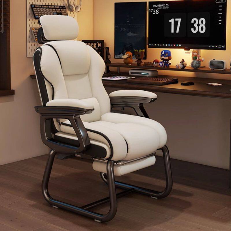 家用电脑椅久坐书桌办公椅可躺沙发椅休闲弓形椅电竞椅固定脚跨境