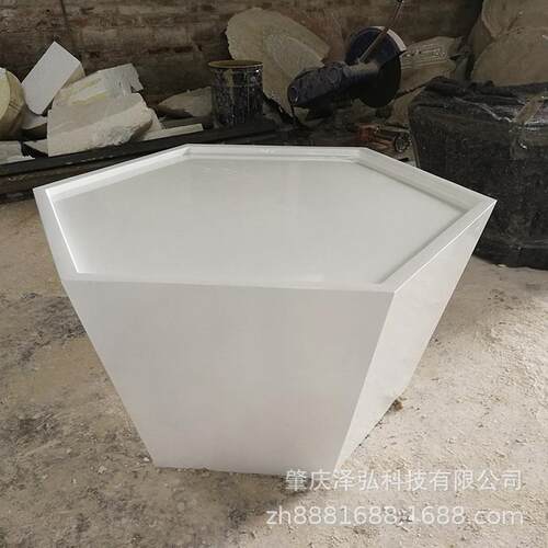 玻璃钢六边形坐凳商场美陈防腐木拼接座椅制作个性白色卡通儿童凳