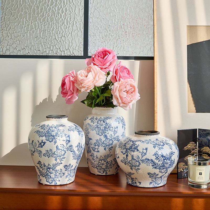 青花瓷花瓶覆古宋代美学景德镇陶瓷高级感新中式水培插花装饰摆饰