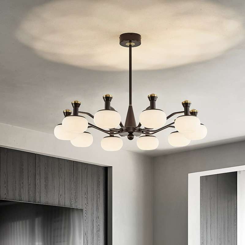 意式极简客厅吊灯奶油风法式中古风复古简约北欧轻奢大厅卧室灯具