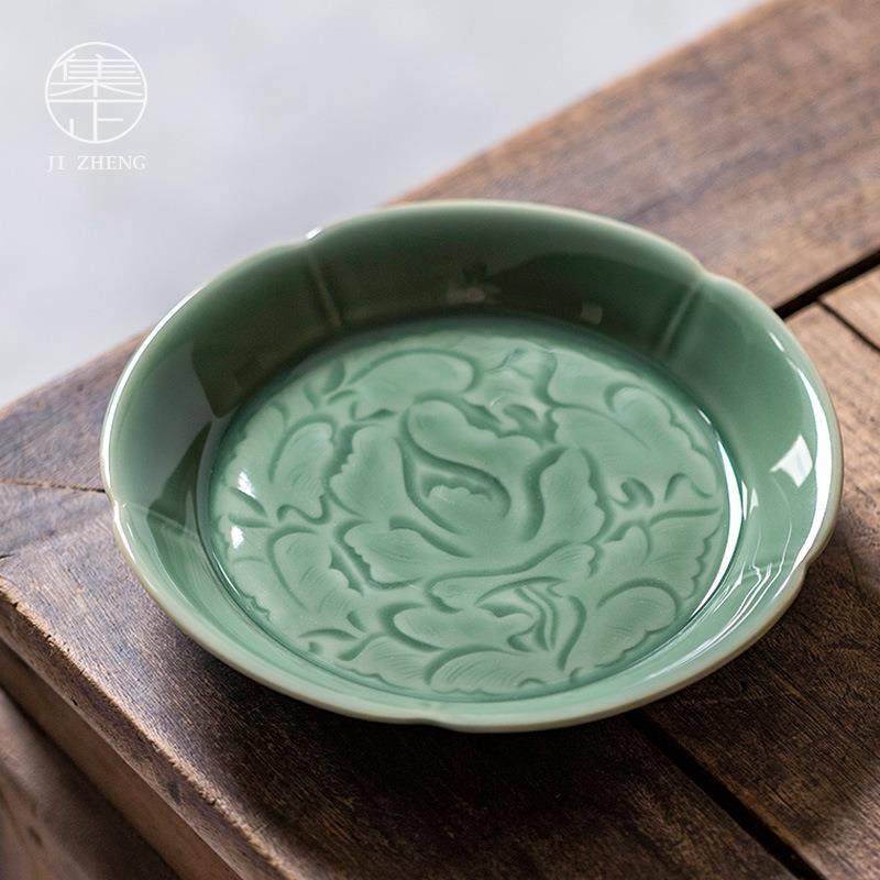 越窑青瓷葵口壶承日式复古干泡盘茶桌小茶台淋壶茶壶陶瓷养壶垫,畜牧/养殖物资,畜牧/养殖器械,淘宝优惠券,粉丝福利购,淘宝优惠卷