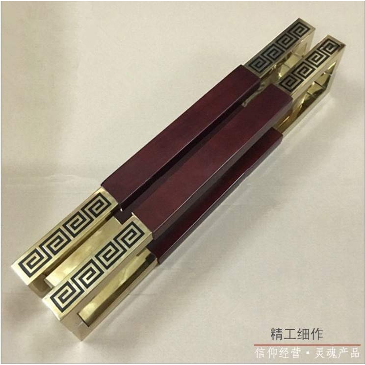 中式仿古 豪华大门拉手 玻璃门拉手 中式 木门把手大拉手原木扶手
