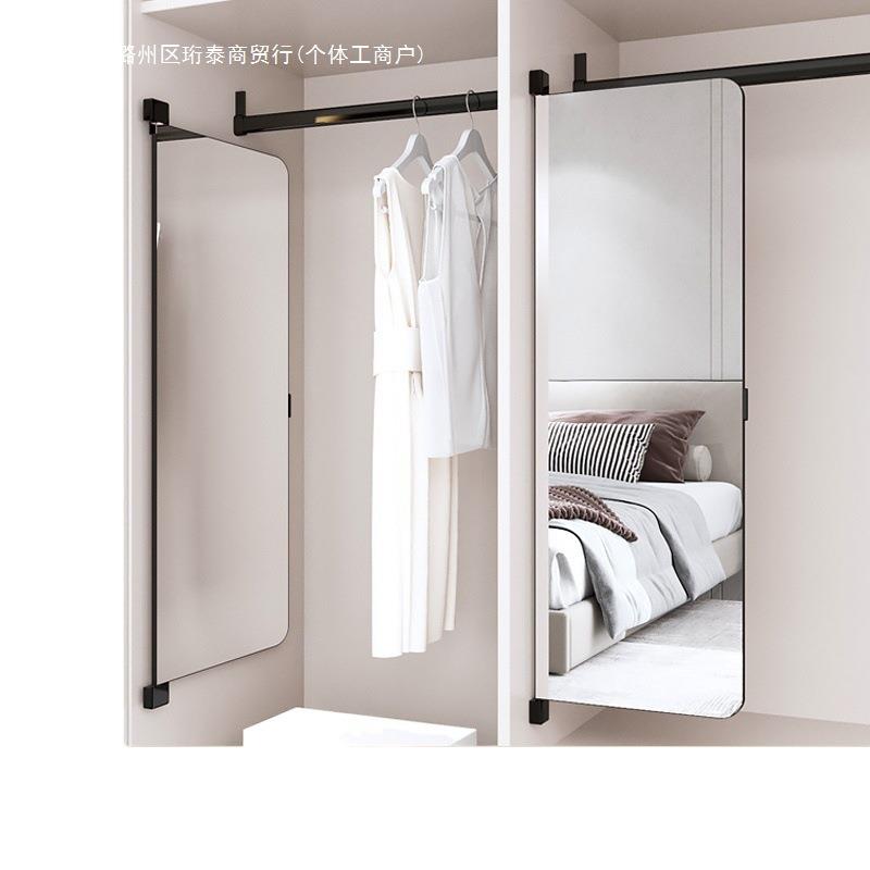 衣柜镜子内装隐形旋转平开门对开门衣橱全身试衣镜折叠穿衣镜