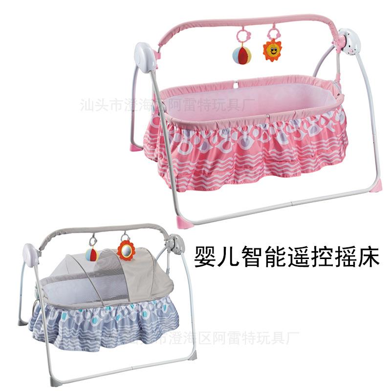 婴儿智能遥控摇床安抚音乐摇椅哄睡神器电动摇篮带蚊帐婴儿床躺椅
