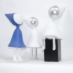 简约现代纪念碑谷树脂卡通人物摆件样板间售楼处家居玄关软装饰品